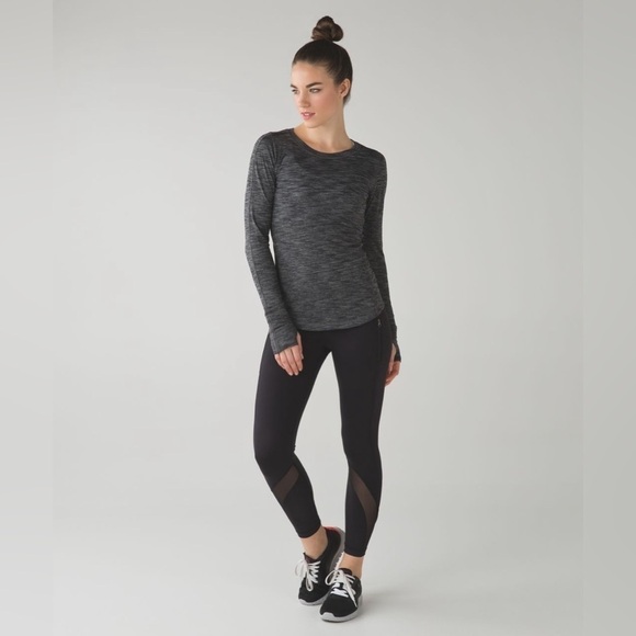 Lululemon 5 Mile Long Sleeve, Heathered Black, Size 6/8 - Picture 1 of 10